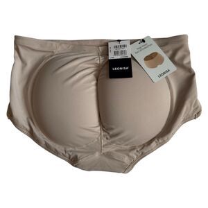 NWT Leonisa Women's Magic Butt Lift Rear-Padded Brief Light Beige Nude Large